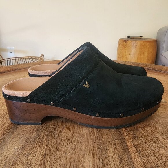 Vionic Kacie Suede Black Slip-On Mule Clogs Womens Size 9 - Picture 1 of 13